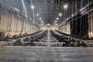 MTS Rigging Systems like Hoists, Pantogrphs and Rail Systems at TV Espanola in Madrid, Studio 5 and 6